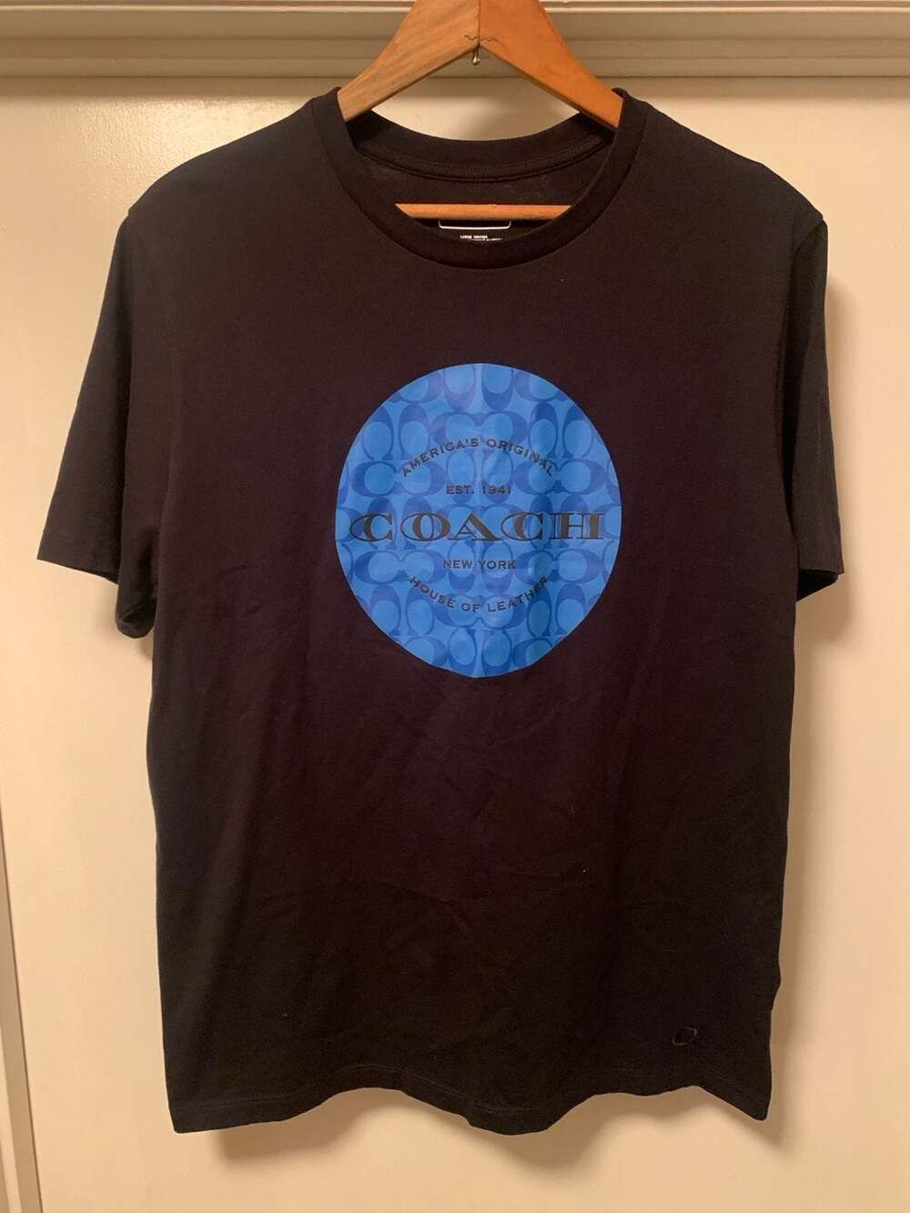 Coach Men's Black Signature Graphic Logo Cotton T-Shirt